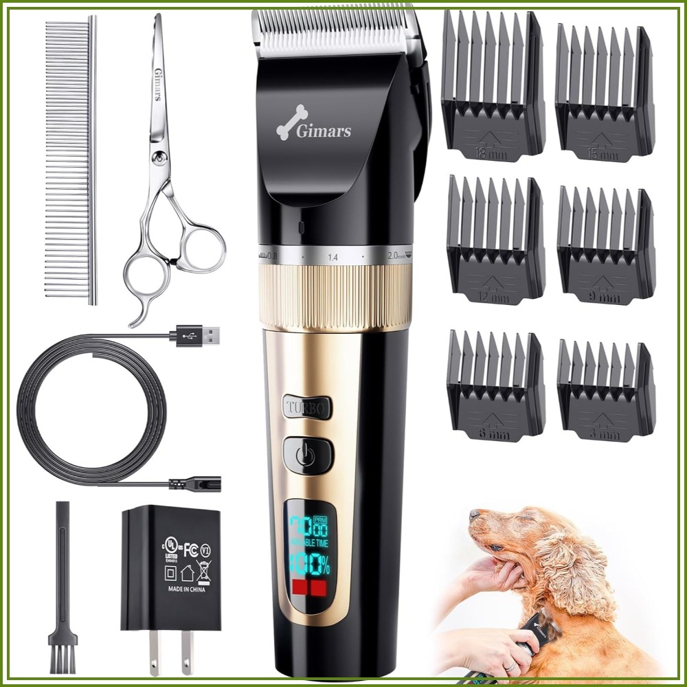 Dog Grooming Clippers - Powerful 7000rpm Low Noise 55db Cordless