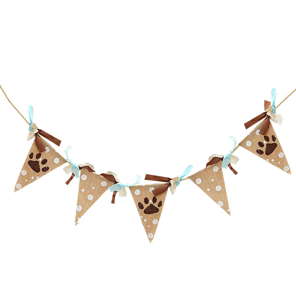 Pet Supplies Zoo - Vintage Linen Bunting Banner Animal Footprint