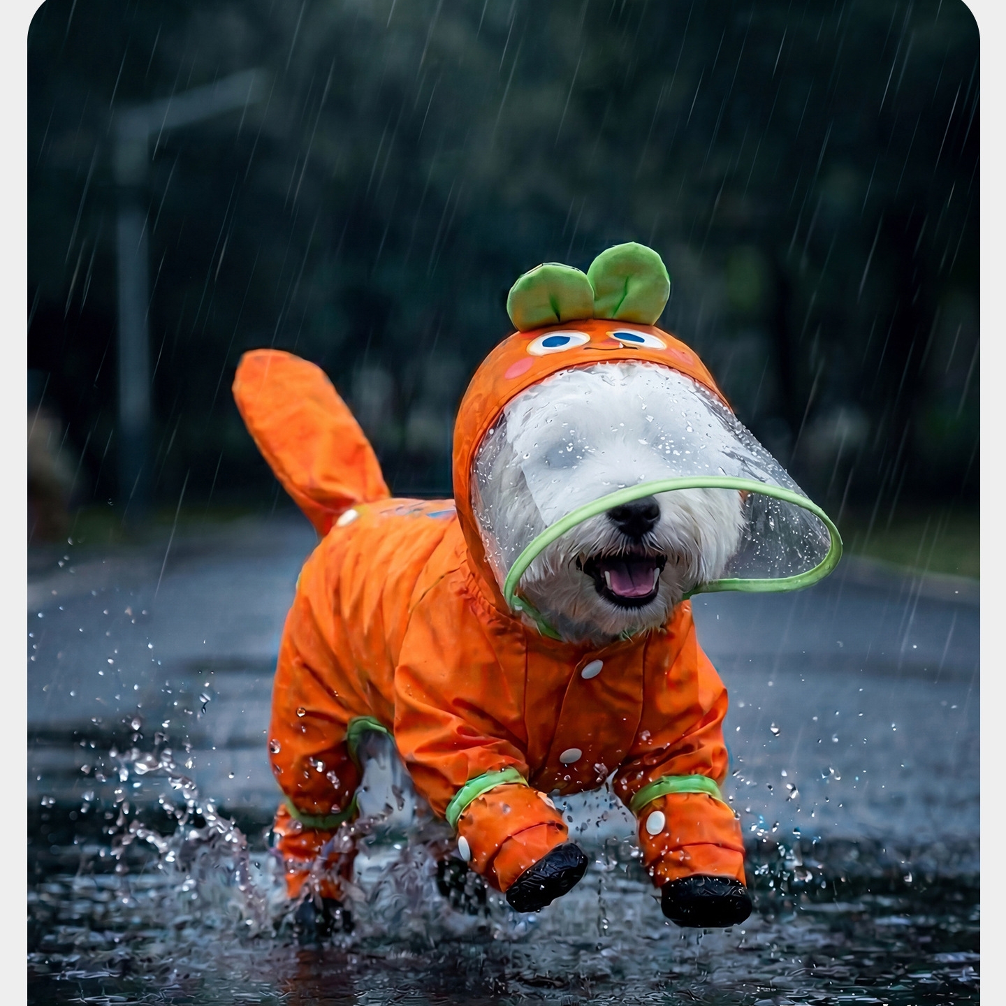 Orange Carrot Dog Raincoat Fou - Dog Raincoat avis et prix
