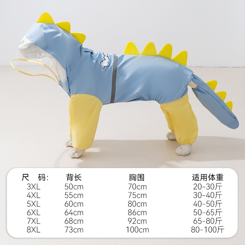 Large Dog Dinosaur Raincoat Go - Dog Raincoat avis et prix