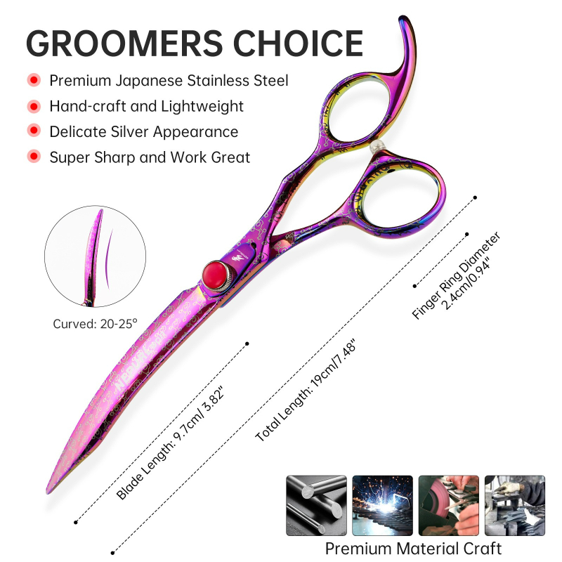 7.5 Inch Curved Scissors Pet S - Dog Grooming Clippers avis et prix