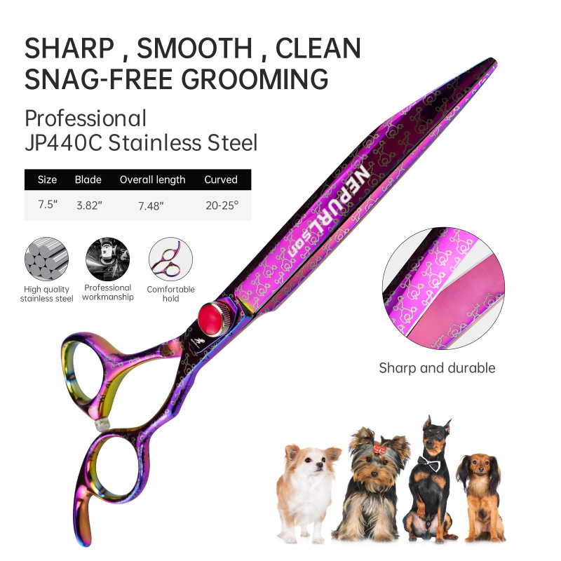 7.5 Inch Curved Scissors Pet S - Dog Grooming Clippers avis et prix