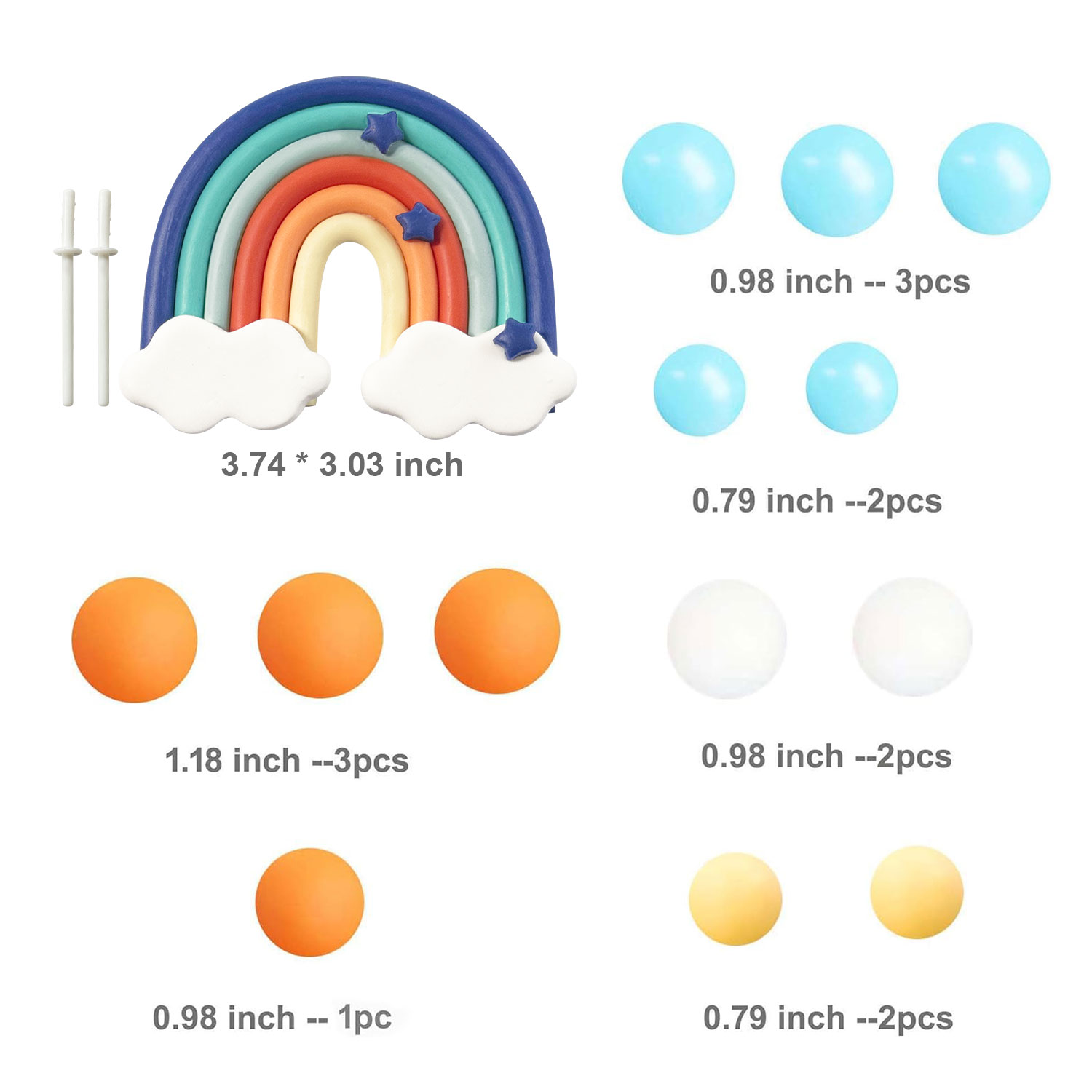 14pcs Blue Rainbow Cake Topper - Pet Supplies Warehouse avis et prix