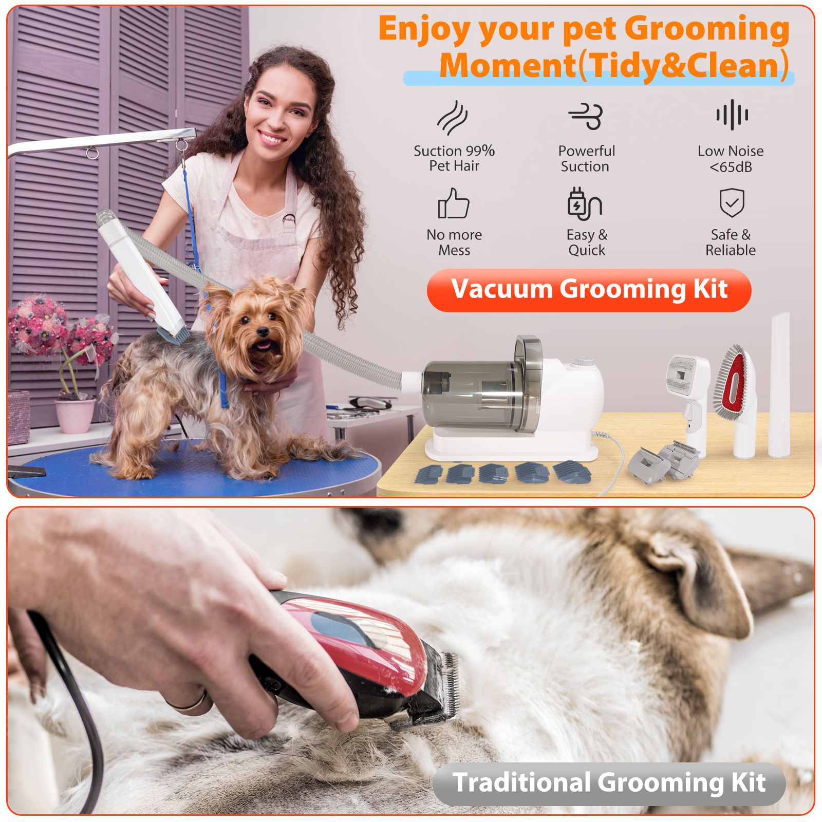 6 In 1 Pet Grooming Vacuum Kit - Dog Grooming Clippers avis et prix