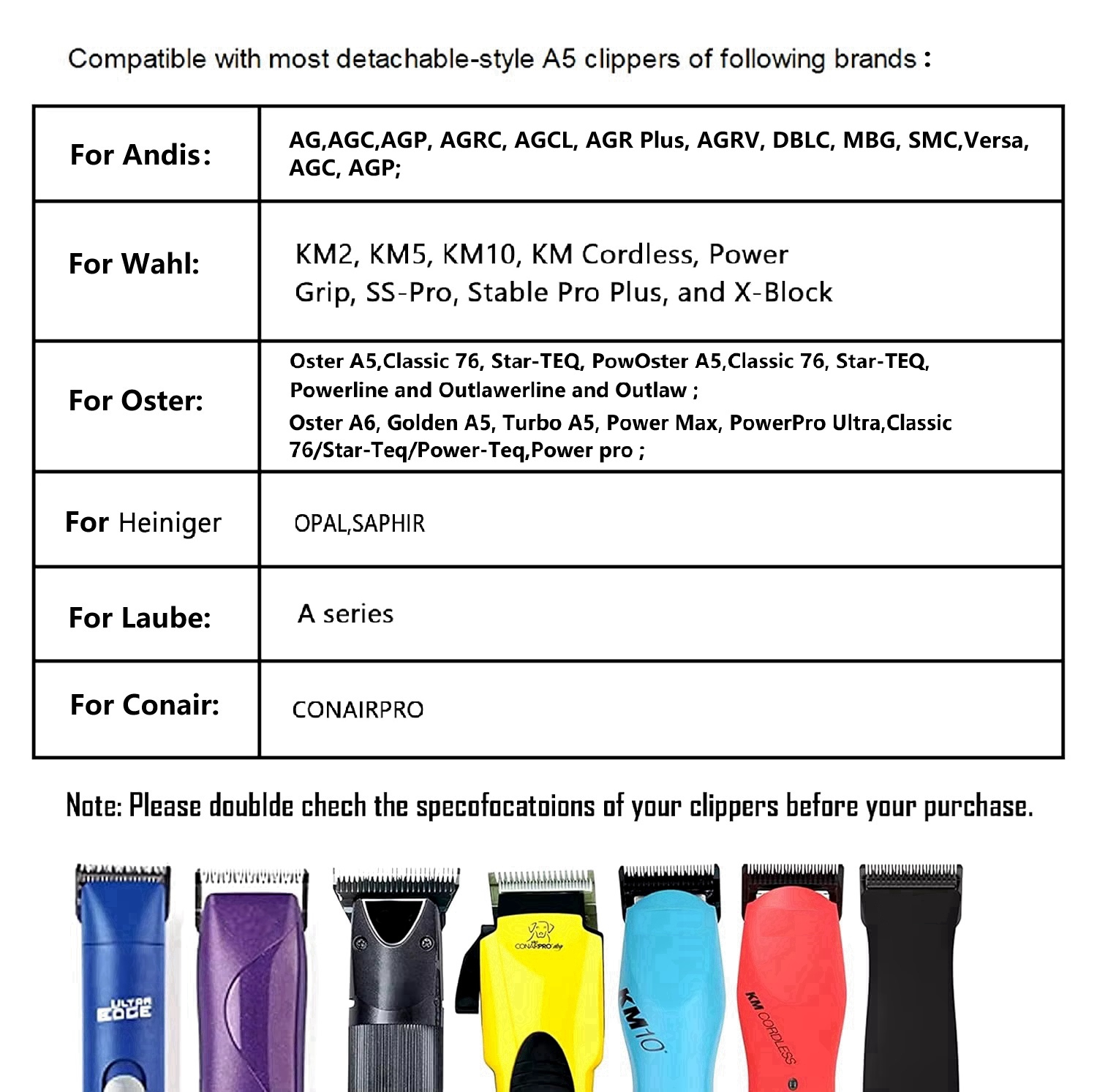 A5 blade fit for Andis & Oster - Dog Grooming Clippers avis et prix